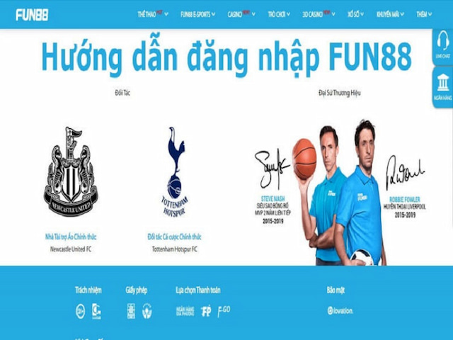 Các bước đăng nhập Fun88 trên máy tính